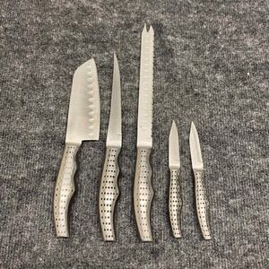 Forever Sharp Surgical Stainless Steel Knife Set 5 Piece Lot NSF Silver Handle